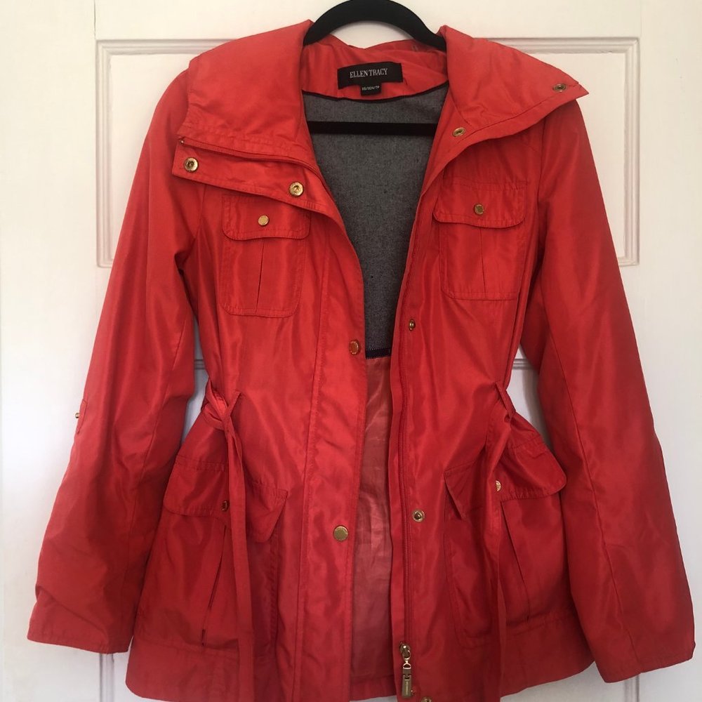 Ellen Tracy Orange Anorak Jacket